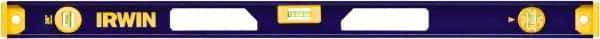 Irwin - 36" Long 3 Vial I-Beam Level - Aluminum, Blue/Yellow, 1 Plumb & 2 Level Vials - Best Tool & Supply