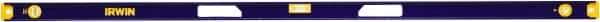 Irwin - Magnetic 72" Long 3 Vial I-Beam Level - Aluminum, Blue/Yellow, 1 Plumb & 2 Level Vials - Best Tool & Supply