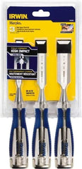 Irwin - 3 Piece Wood Chisel Set - Acetate, Sizes Included 1/2 to 1" - Best Tool & Supply