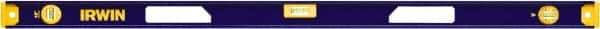 Irwin - Magnetic 48" Long 3 Vial I-Beam Level - Aluminum, Blue/Yellow, 1 Plumb & 2 Level Vials - Best Tool & Supply