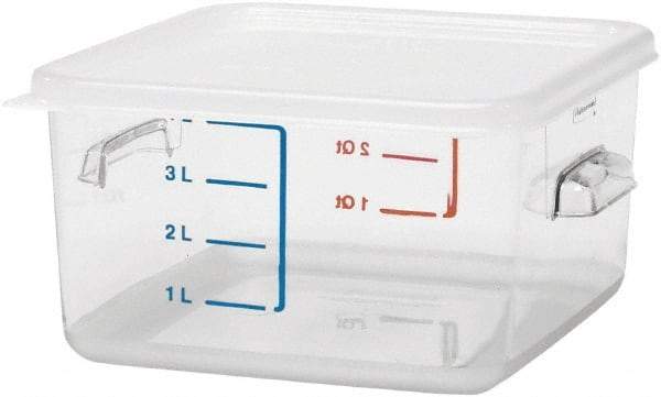 Rubbermaid - Square, Clear Polycarbonate Food Storage Container - 4.8" High x 8.8" Wide x 8.8" Long - Best Tool & Supply