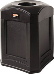 Rubbermaid - 35 Gal Black Square Decorative Waste Receptacle With Top - 31" High x 609.6mm Long x 24" Wide - Best Tool & Supply