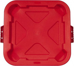 Rubbermaid - Square Lid for Use with 28 Gal Square Trash Cans - Red, Polyethylene, For Brute Trash Cans - Best Tool & Supply