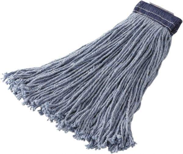 Rubbermaid - 5" Blue Head Band, Medium Blended Fiber Cut End Mop Head - 4 Ply, Clamp Jaw Connection - Best Tool & Supply