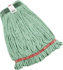 Rubbermaid - Green Head Band, Medium Blended Fiber Loop End Mop Head - Clamp Jaw & Side Loading Connection - Best Tool & Supply