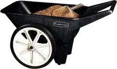 Rubbermaid - 3.5 Cu Ft, 200 Lb Capacity Wheelbarrow with Semi-Pneumatic Wheel - 47" Long x 27-1/2" Wide x 24-3/4" High, Black - Best Tool & Supply