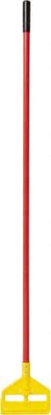 Rubbermaid - 60" Standard Fiberglass Clamp Jaw Mop Handle - 1" Mop Head Band, Plastic Connector, Use with Wet Mops - Best Tool & Supply