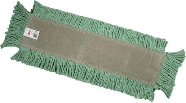 Rubbermaid - 24" Long x 5" Wide Cotton/Synthetic Dust Mop Head - Envelope Connection, Green, Cut-End Head - Best Tool & Supply