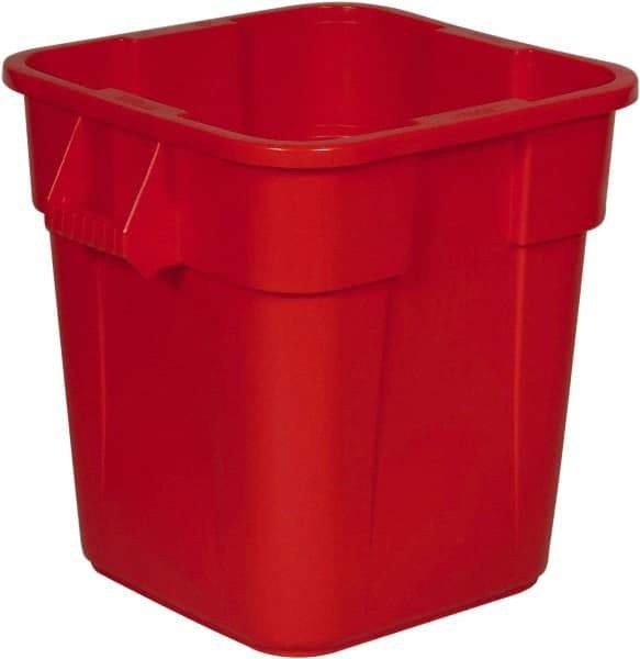 Rubbermaid - 28 Gal Red Square Trash Can - Polyethylene, 572mm High x 546.1mm Long x 546.1mm Wide - Best Tool & Supply