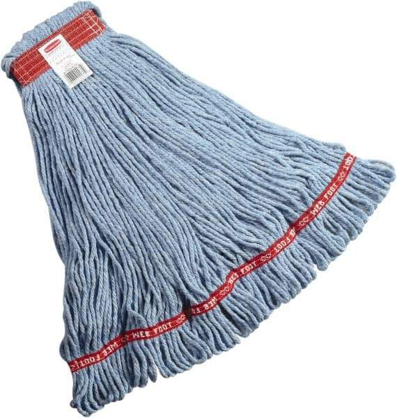 Rubbermaid - 1" Red Head Band, Large Blended Fiber Loop End Mop Head - 4 Ply, Side Loading Connection - Best Tool & Supply