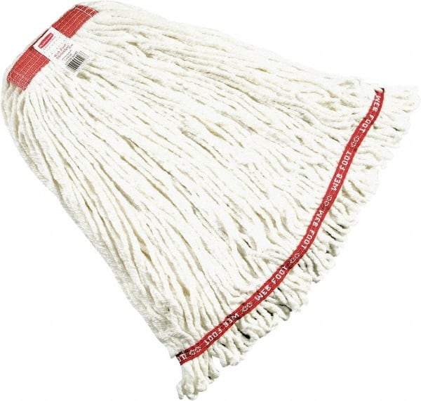 Rubbermaid - Red Head Band, Large Blended Fiber Loop End Mop Head - 4 Ply, Screw On Connection - Best Tool & Supply