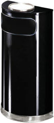 Rubbermaid - 9 Gal Black Half-Round Decorative Waste Receptacle With Top - Steel, 813mm High x 457.2mm Wide - Best Tool & Supply