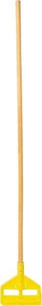 Rubbermaid - 54" Standard Hardwood Clamp Jaw Mop Handle - 1" Mop Head Band, Plastic Connector, Use with Wet Mops - Best Tool & Supply