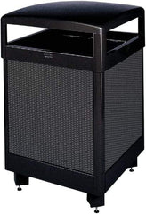 Rubbermaid - 38 Gal Black Square Decorative Waste Receptacle With Top - Steel, 40" High x 660.4mm Long x 26" Wide - Best Tool & Supply