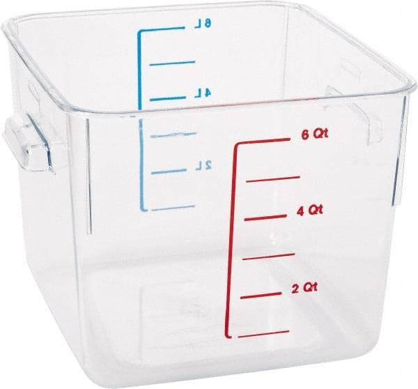 Rubbermaid - Square, Clear Polycarbonate Food Storage Container - 6.9" High x 8.8" Wide x 8.8" Long - Best Tool & Supply