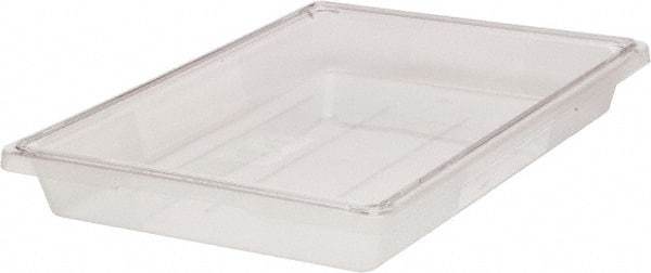 Rubbermaid - Rectangular, Clear Polycarbonate Food Tote Box - 3-1/2" High x 12" Wide x 18" Long, with Snap-On Lid - Best Tool & Supply