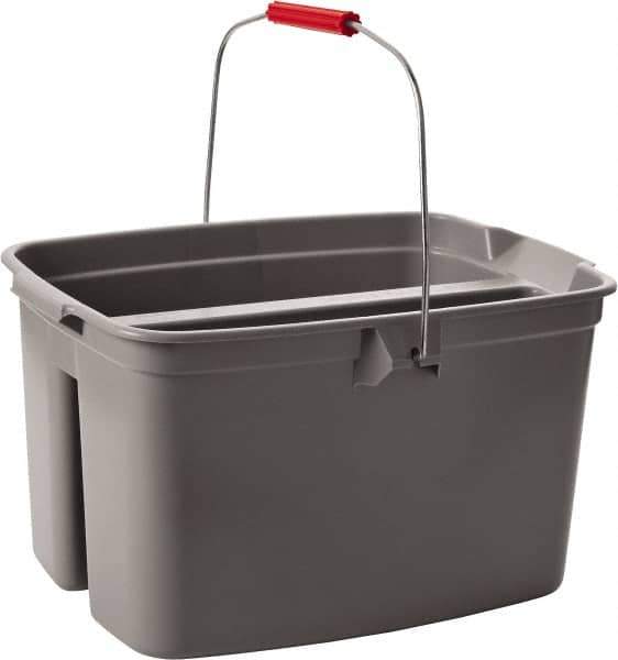 Rubbermaid - 19 Qt Double Pail - 18" Long x 10" High, Gray - Best Tool & Supply