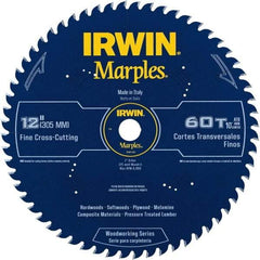 Irwin - 12" Diam, 1" Arbor Hole Diam, 60 Tooth Wet & Dry Cut Saw Blade - Carbide-Tipped, Finishing Action, Standard Round Arbor - Best Tool & Supply