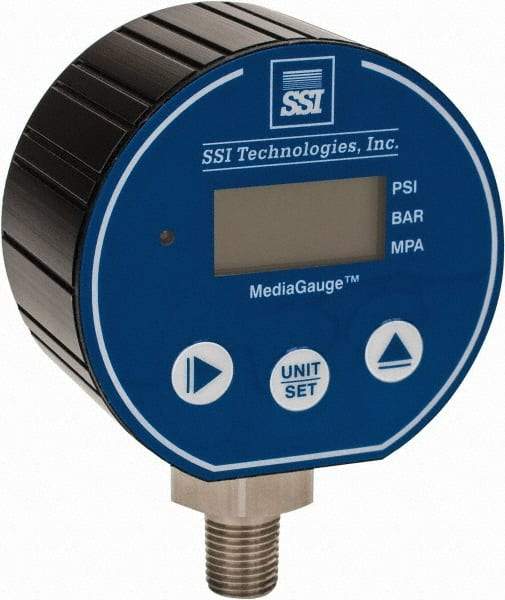 SSI Technologies - 3" Dial, 1/4 Thread, 0-200 Scale Range, Pressure Gauge - Lower Connection Mount, Accurate to 0.0025% of Scale - Best Tool & Supply