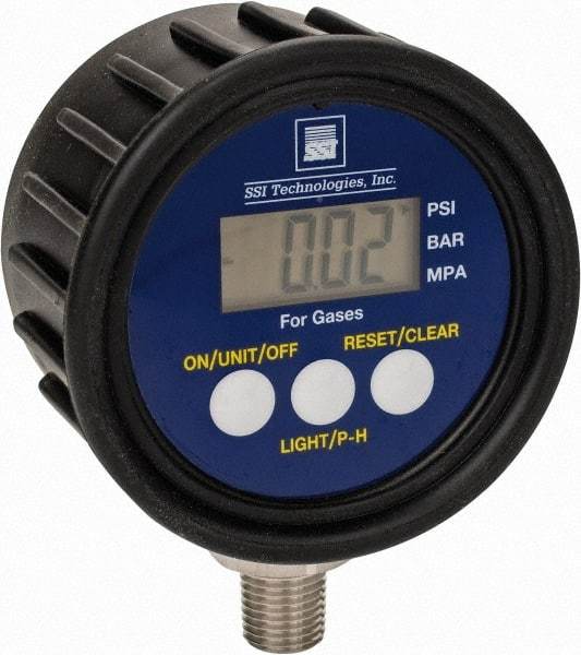 SSI Technologies - 2-1/2" Dial, 1/4 Thread, 0-30 Scale Range, Pressure Gauge - Lower Connection Mount, Accurate to 1% of Scale - Best Tool & Supply