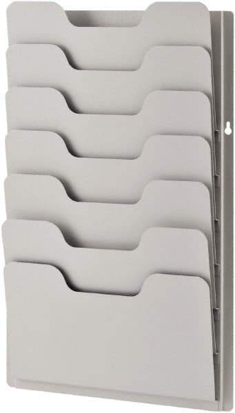 Sandusky Atlantic - 13-3/8" Wide x 2" Deep x 21-5/8" High, 7 Compartments, Steel Data Racks - Platinum, 12-5/8" Compartment Width x 3/4" Compartment Depth x 6-3/4" Compartment Height - Best Tool & Supply