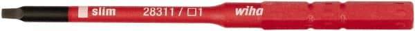 Wiha - 4mm Drive, #1 Square Screwdriver Bit - 75mm OAL - Best Tool & Supply