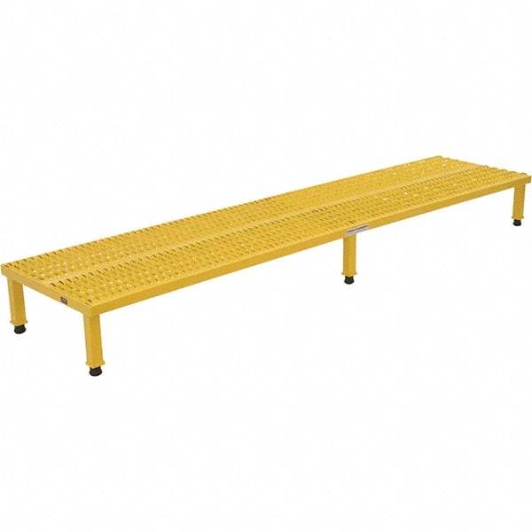 Vestil - 9" High x 24" Wide x 96" Deep, Yellow Step Stand - Steel, 500 Lb Capacity - Best Tool & Supply