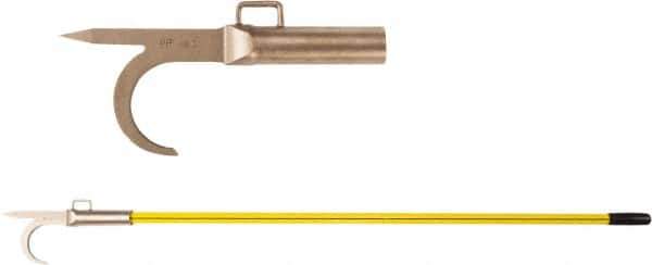 Ampco - 3 Lb Head Pike Pole with Hook - 72" OAL, 57" Long Handle, Fiberglass Straight Handle, 15" Long Head - Best Tool & Supply