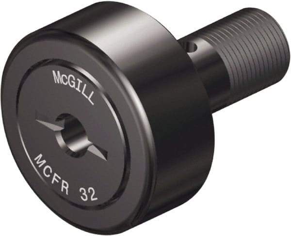 McGill - 52mm Roller Diam x 24mm Width, 20mm Stud Diam x 41mm Length, Crowned Sealed Stud Cam Follower - Steel, 21mm Thread Length, M20x1.5 Thread, 66mm OAL, 3,991 Lb Dynamic Cap, 6,700 Lb Static Cap - Best Tool & Supply