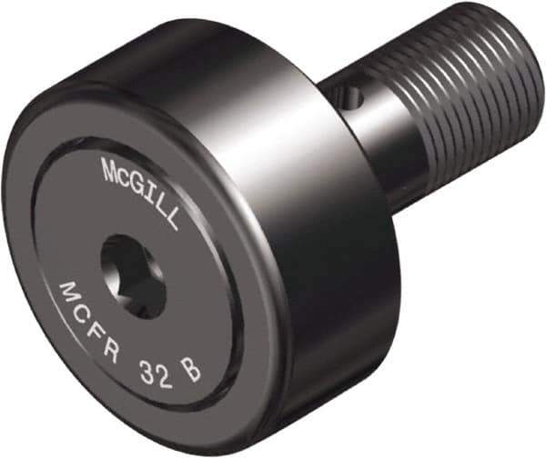 McGill - 47mm Roller Diam x 24mm Width, 20mm Stud Diam x 41mm Length, Crowned Sealed Stud Cam Follower with Hex - Steel, 21mm Thread Length, M20x1.5 Thread, 66mm OAL, 3,991 Lb Dynamic Cap, 6,700 Lb Static Cap - Best Tool & Supply