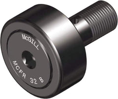 McGill - 30mm Roller Diam x 14mm Width, 12mm Stud Diam x 25mm Length, Crowned Sealed Stud Cam Follower with Hex - Steel, 14mm Thread Length, M12x1.5 Thread, 40mm OAL, 1,542 Lb Dynamic Cap, 1,810 Lb Static Cap - Best Tool & Supply