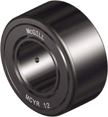 McGill - 8mm Bore, 24mm Roller Diam x 14mm Width, Steel Crowned Sealed Yoke Roller - 2,161 Lb Dynamic Load Capacity, 15mm Overall Width - Best Tool & Supply