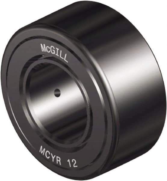 McGill - 17mm Bore, 40mm Roller Diam x 20mm Width, Steel Crowned Sealed Yoke Roller - 4,366 Lb Dynamic Load Capacity, 21mm Overall Width - Best Tool & Supply