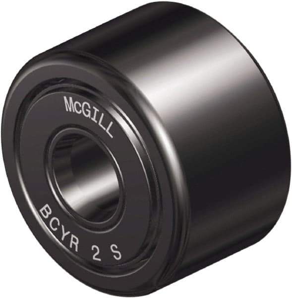 McGill - 3/8" Bore, 1-1/4" Roller Diam x 3/4" Roller Width, Steel Sealed Self-Lubricating Yoke Cam Follower with Nonmetallic Bushing - 0.81" Overall Width - Best Tool & Supply