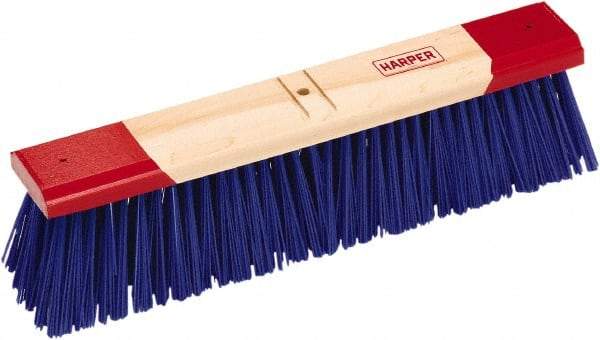 Harper Brush - 24" Rough Surface Synthetic Push Broom - 4-1/8" Bristle Length, Wood Block, Bolt-On Handle Connection, Handle Sold Separately - Best Tool & Supply