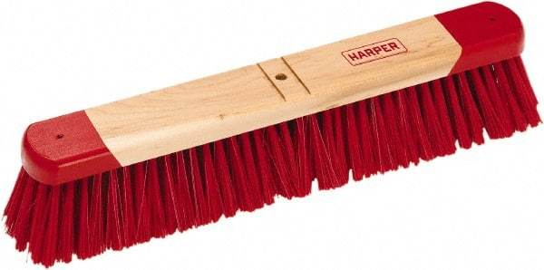 Harper Brush - 30" Medium Duty Synthetic Push Broom - 3" Bristle Length, Wood Block, Bolt-On Handle Connection, Handle Sold Separately - Best Tool & Supply