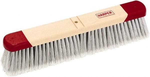 Harper Brush - 24" Smooth Surface Synthetic Push Broom - 3" Bristle Length, Wood Block, Bolt-On Handle Connection, Handle Sold Separately - Best Tool & Supply