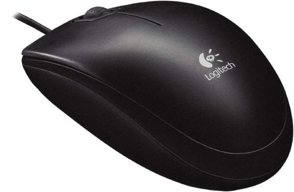 Logitech - Black Corded Mouse - Use with Mac OS X, Windows XP, Vista 7, 8 - Best Tool & Supply