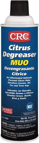 CRC - 20 oz Aerosol Cleaner/Degreaser - Aerosol, d-Limonene Solvent, Petroleum Distillate, Citrus - Best Tool & Supply