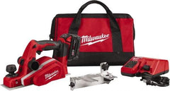 Milwaukee Tool - 18V 3-1/4" Planer - Battery, Charger, Bag and Bevel/Edge Guide, 2 Double Edge Blades Included - Best Tool & Supply