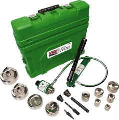 Greenlee - 18 Piece, 0.885 to 4.544" Punch Hole Diam, Power Knockout Set - Round Punch, 10 Gage Mild Steel - Best Tool & Supply