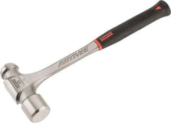 Proto - 3 Lb Head Steel Ball Pein Hammer - 15-3/4" Steel Handle with Grip, 1.93" Face Diam, 15-3/4" OAL, AntiVibe, Molded Textured Rubber Grip - Best Tool & Supply