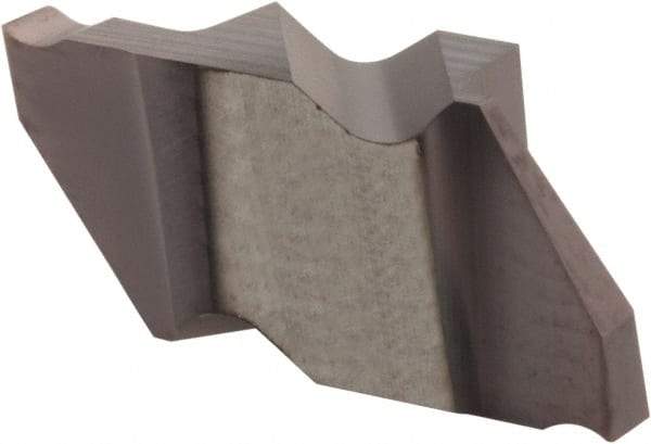 Hertel - 125IG Grade HC225, 3.18mm Cutting Width Carbide Grooving Insert - 0.11" Max Depth of Cut, Right Hand, .005 to .010" Corner Radius, TiAlN Finish - Best Tool & Supply