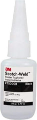 3M - 0.71 oz Bottle Black Instant Adhesive - Series Part Number RT5000B, 30 to 60 sec Working Time, 24 hr Full Cure Time - Best Tool & Supply