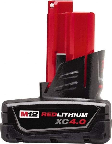 Milwaukee Tool - 12 Volt Lithium-Ion Power Tool Battery - 4 Ahr Capacity, 1-1/2 hr Charge Time, Series M12 XC RED - Best Tool & Supply