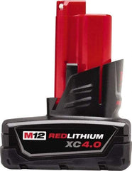 Milwaukee Tool - 12 Volt Lithium-Ion Power Tool Battery - 4 Ahr Capacity, 1-1/2 hr Charge Time, Series M12 XC RED - Best Tool & Supply