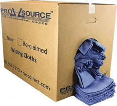 PRO-SOURCE - 25 Inch Long x 16 Inch Wide Virgin Cotton Rags - Blue, Huck, Lint Free, 50 Lbs. at 5 to 7 per Pound, Box - Best Tool & Supply