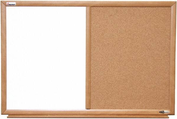 Ability One - 2" High x 37" Wide Combination Dry Erase and Natural Cork - Melamine, 52" Deep - Best Tool & Supply