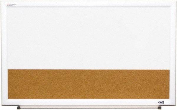 Ability One - 2" High x 22" Wide Combination Dry Erase and Natural Cork - Melamine, 32" Deep - Best Tool & Supply