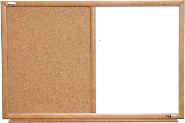 Ability One - 2" High x 26" Wide Combination Dry Erase and Natural Cork - Melamine, 40" Deep - Best Tool & Supply